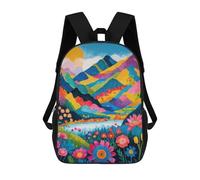Mochila Infantil 3D Colorful Mountain Landscape Painting Mochilas Estampadas Mochila Escolar Mochilas Escolares Ligeras Mochila Divertida Y Moderna Mochila De Día Para Estudiantes Para Niños 17inch