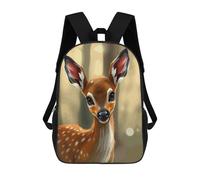 Mochila Infantil 3D Cute Fawn Portrait in Forest Mochilas Estampadas Mochila Escolar Mochilas Escolares Ligeras Mochila Divertida Y Moderna Mochila De Día Para Estudiantes Para Niños 17inch