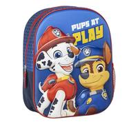 Mochila Infantil 3D de La Patrulla Canina - Color Azul - 25x10x31 cm - Fabricada en Poliéster y EVA - Con Cierre de Cremallera - Estampado de Chase y Marshall - Producto Original Diseñado en España