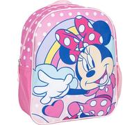 Mochila Infantil 3D de Minnie Mouse - Color Rosa - 25x10x31 cm - Fabricada en Poliéster y EVA - Con Cierre de Cremallera - Estampado de Minnie - Producto Original Diseñado en España