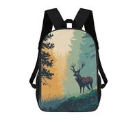 Mochila Infantil 3D Deer in Forest with Glowing Eyes Mochilas Estampadas Mochila Escolar Mochilas Escolares Ligeras Mochila Divertida Y Moderna Mochila De Día Para Estudiantes Para Niños 17inch