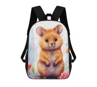 Mochila Infantil 3D Golden Hamster in Flowers -2 Mochilas Estampadas Mochila Escolar Mochilas Escolares Ligeras Mochila Divertida Y Moderna Mochila De Día Para Estudiantes Para Niños 17inch