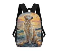 Mochila Infantil 3D Golden Retriever at Sunset Seascape Painting Mochilas Estampadas Mochila Escolar Mochilas Escolares Ligeras Mochila Divertida Y Moderna Mochila De Día Para Estudiantes Para Niños 1