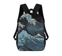 Mochila Infantil 3D Great Wave Off Kanagawa Inspired Art Mochilas Estampadas Mochila Escolar Mochilas Escolares Ligeras Mochila Divertida Y Moderna Mochila De Día Para Estudiantes Para Niños 17inch