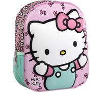 Mochila Infantil 3D Hello Kitty-25.0x31.0x10.0 cm- Asas Ajustables- Comodidad y Ajuste con Espacio- Material Resistente y Fácil de Limpiar