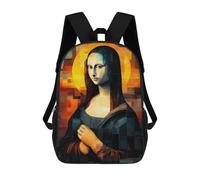 Mochila Infantil 3D Mona Lisa Stained Glass Mosaic Artwork Mochilas Estampadas Mochila Escolar Mochilas Escolares Ligeras Mochila Divertida Y Moderna Mochila De Día Para Estudiantes Para Niños 17inch