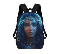 Mochila Infantil 3D Mystical Woman with Blue Hair Mochilas Estampadas Mochila Escolar Mochilas Escolares Ligeras Mochila Divertida Y Moderna Mochila De Día Para Estudiantes Para Niños 17inch