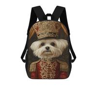 Mochila Infantil 3D Neobaroque Nutcracker Maltese Dog Mochilas Estampadas Mochila Escolar Mochilas Escolares Ligeras Mochila Divertida Y Moderna Mochila De Día Para Estudiantes Para Niños 17inch