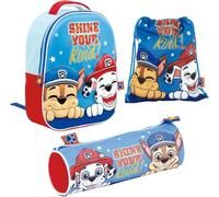 Mochila Infantil 3D Niños + Estuche Patrulla Canina Portatodo + Bolsa Merienda Patrulla Canina | Pack Escolar Educación Infantil
