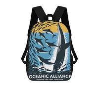 Mochila Infantil 3D Oceanic Alliance Whale And Dolphins Illustration Mochilas Estampadas Mochila Escolar Mochilas Escolares Ligeras Mochila Divertida Y Moderna Mochila De Día Para Estudiantes Para Niñ