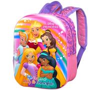 Mochila Infantil 3D para Disney Princesas Fan | Ideal para Escuela, Guardería o Preescolar | Ligera, Cómoda y con Tirantes ajustables | 31x11x26 cm, Regalo para niñas de 2 a 7 años
