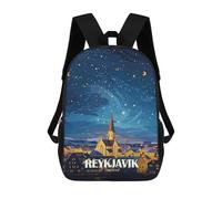 Mochila Infantil 3D Reykjavik Iceland Night Sky Art Mochilas Estampadas Mochila Escolar Mochilas Escolares Ligeras Mochila Divertida Y Moderna Mochila De Día Para Estudiantes Para Niños 17inch
