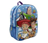 Mochila Infantil 3D Toy Story Niño y Niña - Mochila Escolar con Relieve Buzz Lightyear, Woody y Jessie, Bolsillo Lateral de Malla y Cremallera, Talla Única, Ideal para Guardería y Cole