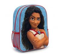 Mochila Infantil 3D Vaiana (Moana) Niña - Mochila Guardería Personaje Disney con Relieve Frontal, Bolsillos Laterales de Rejilla y Cremallera, Color Azul Claro, Talla Única