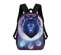Mochila Infantil 3D Wolf Moon Dreamcatcher Art Print Mochilas Estampadas Mochila Escolar Mochilas Escolares Ligeras Mochila Divertida Y Moderna Mochila De Día Para Estudiantes Para Niños 17inch