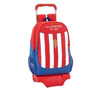 Mochila Escolar SPORTING GIJÓN, Grande 42 cm. Con Carro