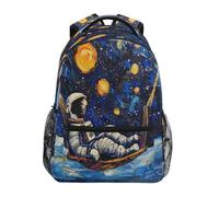 Mochila Infantil A Simple Painting of An Astronaut On A Hammock Looking At The Starry Night Mochila Escolar Clásico Bolsa De Viaje Unisex Mochilas Escolares para Mujeres Juveniles