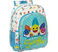 Mochila Infantil Adaptable A Carro Baby Shark "Surfing" 26 x 34 x 11 cm.
