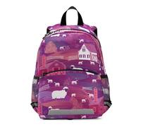 Mochila infantil con diseño de animales de granja, ovejas, color rojo, mochila escolar con correa de seguridad para niños y niñas de 3 a 7 años