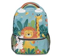 Mochila infantil con estampado de animales de la selva, león, elefante, tigre, mochila 3D, mochila escolar para niños pequeños, estilo 4, L