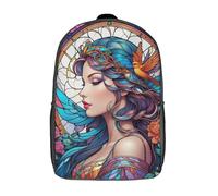 Mochila infantil con impresión 3D "Oiran Manga Girl V1" - Mochila moderna e informal para niños para actividades al aire libre, ideal para excursiones y viajes., Beauty Stained Glass, 17"