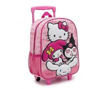 Mochila infantil con ruedas hello kitty niña - trolley escolar 3d ros