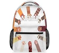 Mochila Infantil Cute Paw Print Custom Cat Animal Personalized Bolsa De Viaje Unisex Mochila Escolar Moderna Bolsa De Deporte para Mujeres Universitaria Juveniles