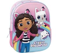 Mochila Infantil de Gabby´s Dollhouse - Color Rosa - Cierre de Cremallera - 25x31x10 cm - Mochila Infantil con Detalles en 3D - Asas Acolchadas - Producto Original Diseñado en España