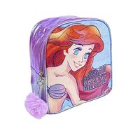 Mochila Infantil de La Sirenita - Cierre de Cremallera con Pompón - 18 x 21 x 10 cm - Mochila Pequeña con Costuras Reforzadas - Producto Original Diseñado en España