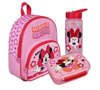 Mochila infantil de Minnie Mouse para niña, personalizable con nombre, Disney, [03] Set 1 - Minnie Mouse Pink Flowers, Einheitsgröße, Mochilas rucksack