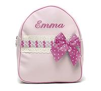 Mochila Infantil de Polipiel - Mochila Personalizada para Bebé - Mochila guardería con nombre - Mochila escuela infantil bordada - Emma - Nenel (Rosa/Magenta)