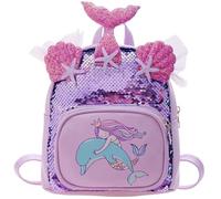 Mochila Infantil De Sirenita, Mochila Escolar con Purpurina para Niñas, Bonita Mochila De Sirena, Ideal para Deportes O para Día a Día, Ideal para Estudiantes De Primaria.
