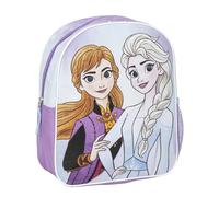 Mochila Infantil Escolar de Frozen - Color Azul - 25x20x29 cm - Fabricada en Poliéster - Con Cierre de Cremallera - Estampado de Elsa y Anna - Producto Original Diseñado en España