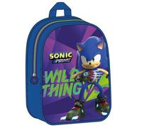 Mochila infantil escolar de sonic prime - color morado y azul - 24,5x1