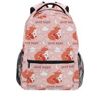 Mochila Infantil Fox with Baby Good Night Bolsa De Deporte Unisex Mochilas Escolares Moderna Bolsa De Viaje para Juveniles Universitaria Colegio 29X40CM