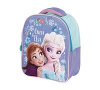 Mochila infantil Frozen Elsa y Anna Licencia Oficial Disney para el colegio y la guardería - 24x20x10 cm - con asas acolchadas - Color azul - Ideal para niñas
