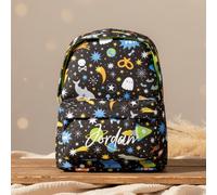 A LITTLE LOVELY COMPANY Mochila, 23.5x30x10 cm, Amarilla, Infantil, Para Niños Pequeños, Poliéster, 7 Litros, Con Correa de Pecho, Para Guardería y Escuela (Negro)
