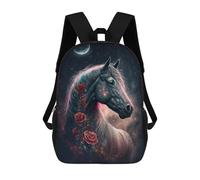 Mochila Infantil Impresa En 3D 17inch Magical Unicorn with Roses Mochila Escolar Ligera De Viaje De Moda Para Niños Y Estudiantes