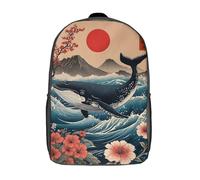 Mochila infantil impresa en 3D con calavera de hongo espeluznante en un bosque oscuro - Bolsa escolar/mochila para estudiantes - Moda informal, ligera, ideal para escuela, colegio y viajes, Whale