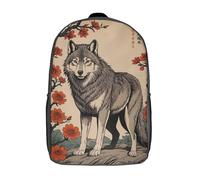 Mochila infantil impresa en 3D con calavera de hongo espeluznante en un bosque oscuro - Bolsa escolar/mochila para estudiantes - Moda informal, ligera, ideal para escuela, colegio y viajes, zorro, 17"