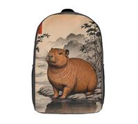 Mochila infantil impresa en 3D con calavera de hongo espeluznante en un bosque oscuro - Bolsa escolar/mochila para estudiantes - Moda informal, ligera, ideal para escuela, colegio y viajes, Capybara