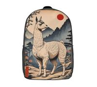 Mochila infantil impresa en 3D con calavera de hongo espeluznante en un bosque oscuro - Bolsa escolar/mochila para estudiantes - Moda informal, ligera, ideal para escuela, colegio y viajes, Llama