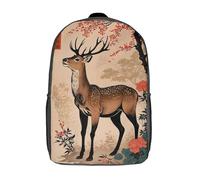 Mochila infantil impresa en 3D con calavera de hongo espeluznante en un bosque oscuro - Bolsa escolar/mochila para estudiantes - Moda informal, ligera, ideal para escuela, colegio y viajes, Deer