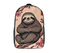 Mochila infantil impresa en 3D con calavera de hongo espeluznante en un bosque oscuro - Bolsa escolar/mochila para estudiantes - Moda informal, ligera, ideal para escuela, colegio y viajes, Sloth