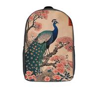 Mochila infantil impresa en 3D con calavera de hongo espeluznante en un bosque oscuro - Bolsa escolar/mochila para estudiantes - Moda informal, ligera, ideal para escuela, colegio y viajes, Peacock