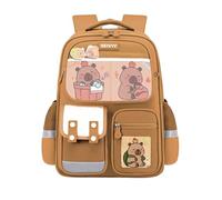 Mochila infantil ligera e informal, bonita mochila de guardería para adolescentes, niños y niñas, correas ajustables, mochila escolar para escuela y guardería, 43 x 32 x 15 cm, marrón, Talla única