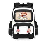Mochila infantil ligera e informal, mochila escolar de guardería, bonita para adolescentes, niñas, niños, correas ajustables, mochila escolar para guardería y escuela, 39 x 28 x 16 cm, Negro , Talla