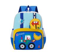 Mochila Infantil Ligera y Resistente con Diseño de Carretilla Elevadora para Excursiones y Actividades Exteriores (B-Blue, One Size)