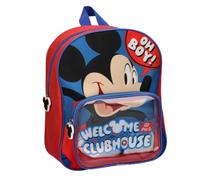 Mochila Infantil Mickey Mouse Niño y Niña - Mochila Escolar con Bolsillo Frontal Transparente, Cremalleras con Tiradores Mickey, Poliéster y PVC, Ideal para Guardería y Vuelta al Cole