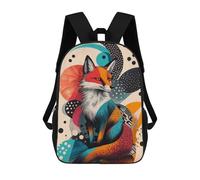 Mochila Infantil, Mochila Escolar Stylish Fox Art Print Ideal Gift for Animal Lovers And Trendy Home Decor Fox in Abstract Art Mochila Escolar De Gran Capacidad Para Estudiantes, Niños, Niñas, Adult